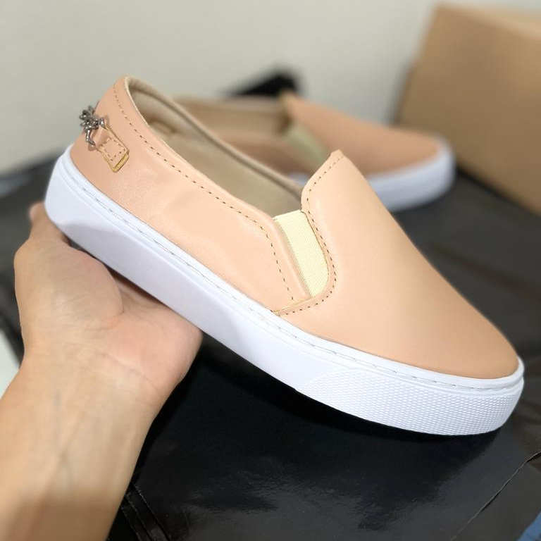 T Nis Sapat Nis Sapatilha Feminino Casual Slip On El Stico Shopee Brasil