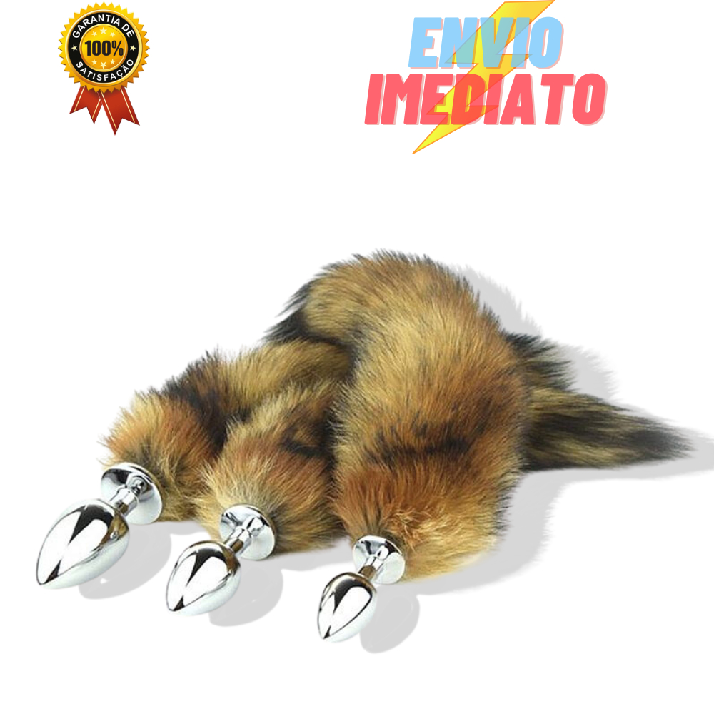 Plug Anal Cauda De Raposa Marrom Rabo Em Pelucia A O Inox