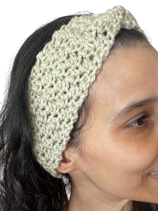 Faixa Turbante Tiara de Cabelo Adulto em Crochê Nude Shopee Brasil