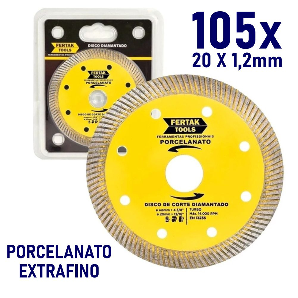 Disco De Corte Diamantado Porcelanato Extrafino X X Mm Fertak