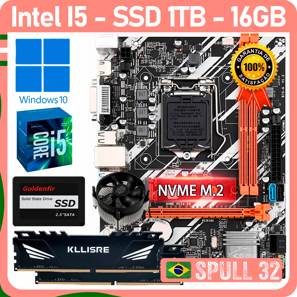 Kit Upgrade Gamer Intel I5 3570 SSD SATA 1TB Memória Ram 16GB