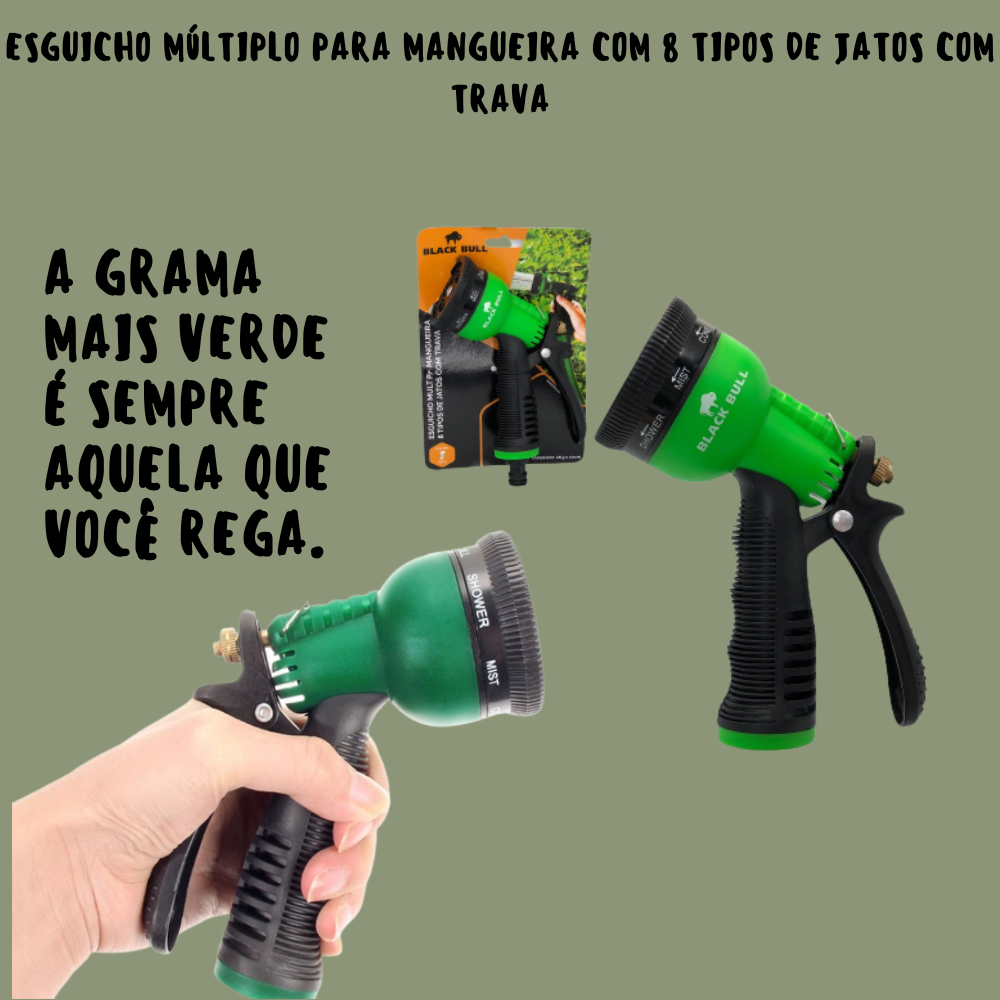 Pistola De Mangueira Esguicho 8 Tipos De Jato Trava Shopee