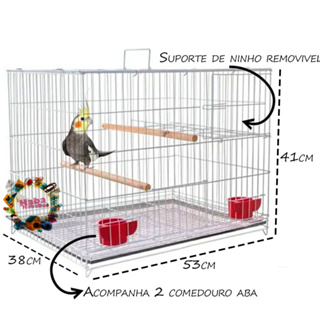 Gaiola Criadeira Desmontavel Suporte Ninho Para Calopsita Agapornis