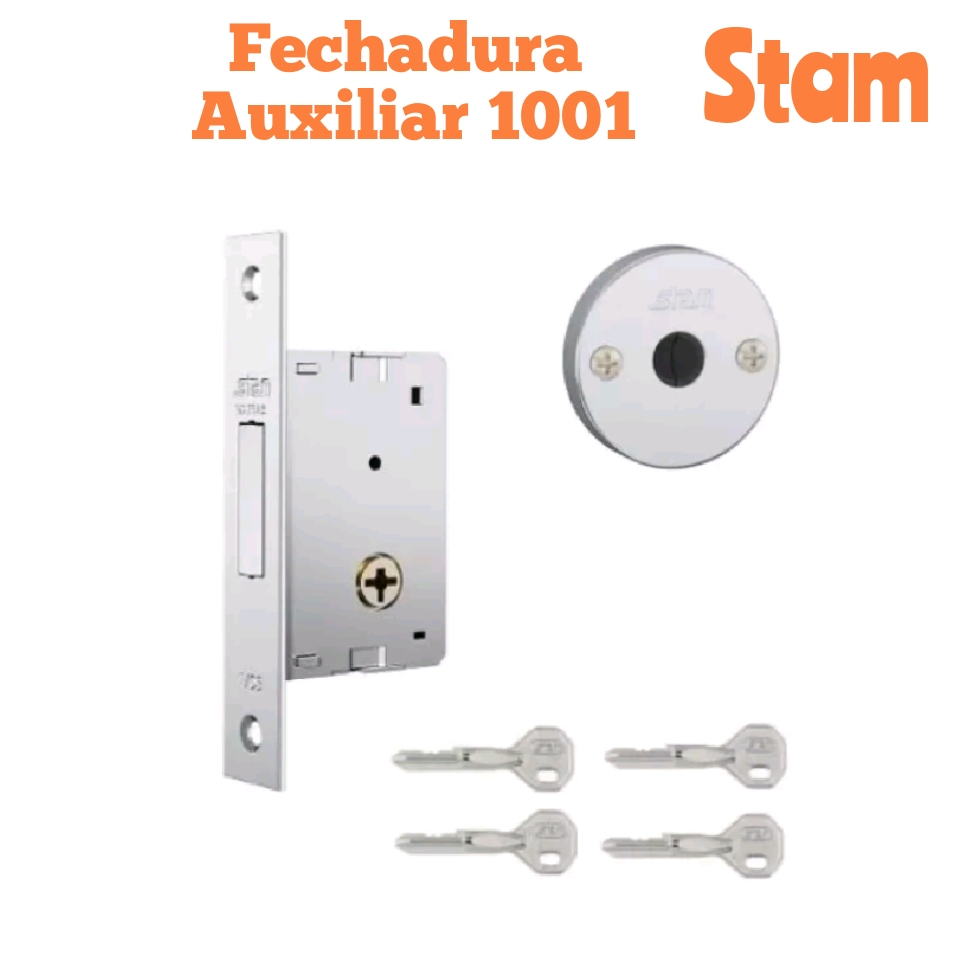 Fechadura Trava Auxiliar Tetra Chave 1001 Simples Inox Stam Shopee Brasil