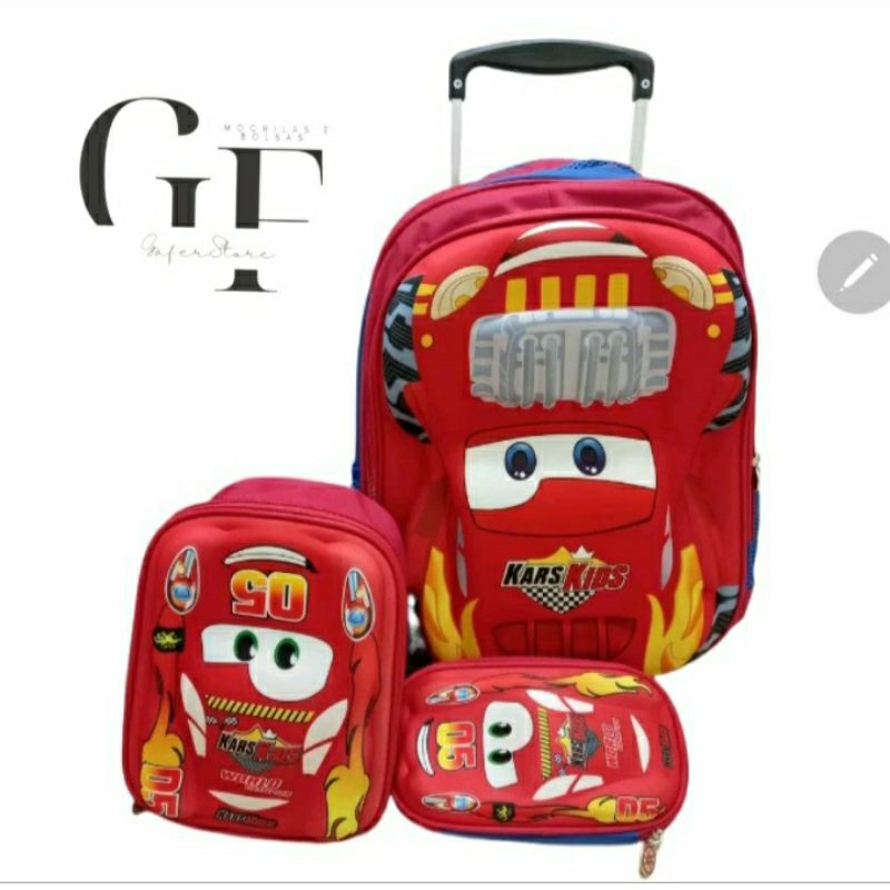 Kit De Mochila Escolar Rodinha Carros Reforçada 3d Alto Relevo Shopee