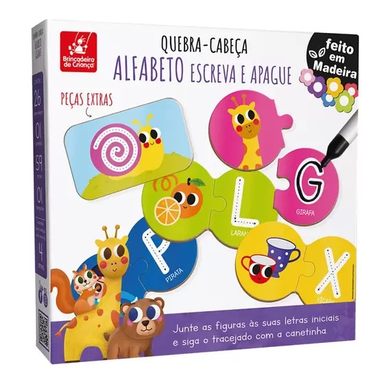 Brinquedo Educativo Alfabeto Ilustrado Escrever E Apagar Shopee Brasil