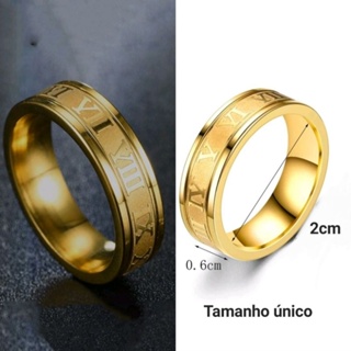 Anel Masculino A O Inoxid Vel Detalhe Numeros Romanos Shopee Brasil