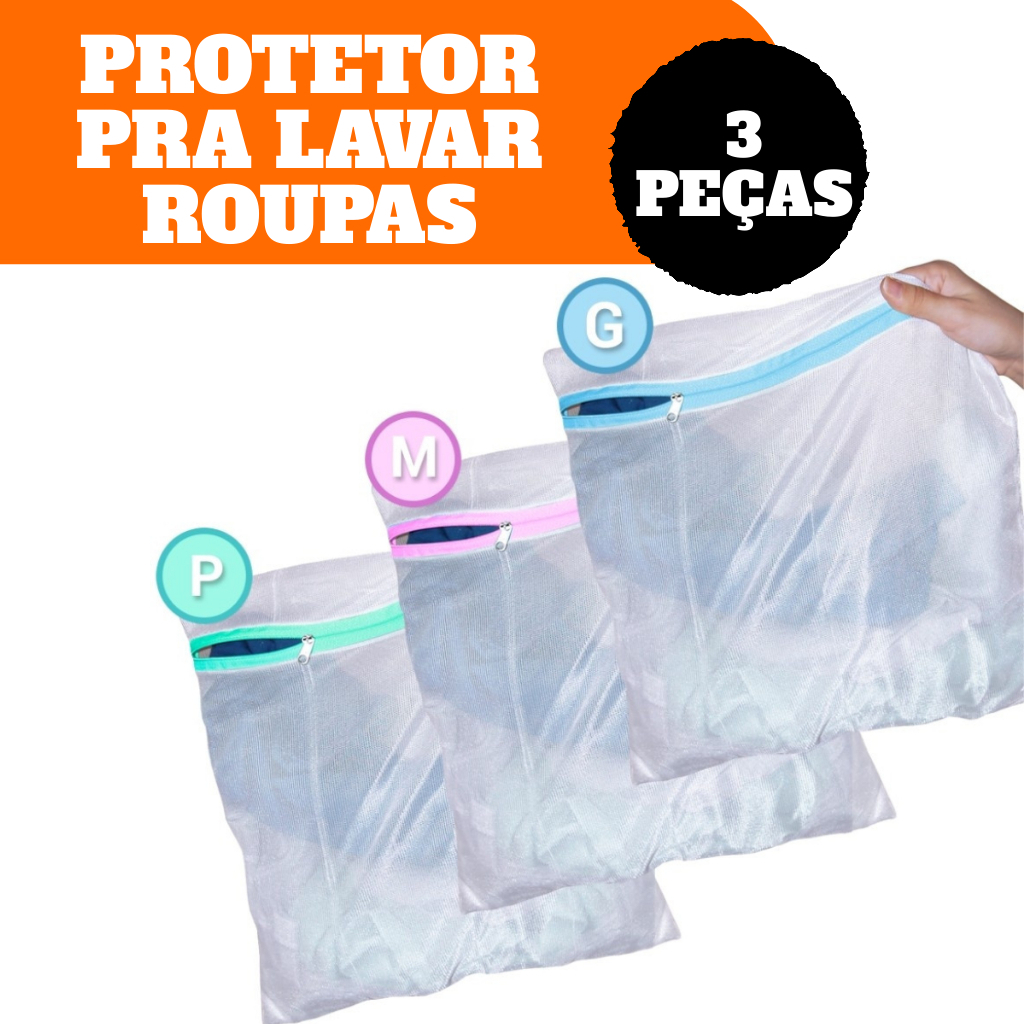 Kit 3 Sacos Para Lavar Roupas Protetor De Roupas Delicadas Shopee