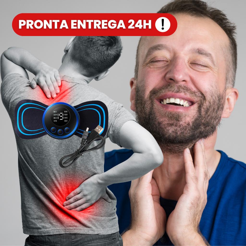 Massageador Eletrico Portatil Recarregavel Dor Costas Pescoco Pernas