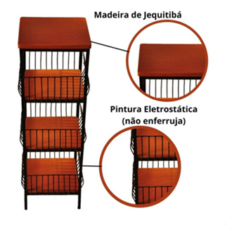 Fruteira Porta Filtro Andares Ferro E Madeira Rustica Artesanal Envio