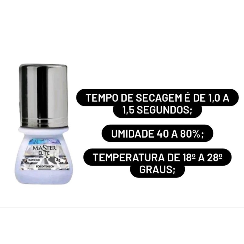 Cola Adesivo para extensão de cílios Master Elite Diamond 3g Shopee