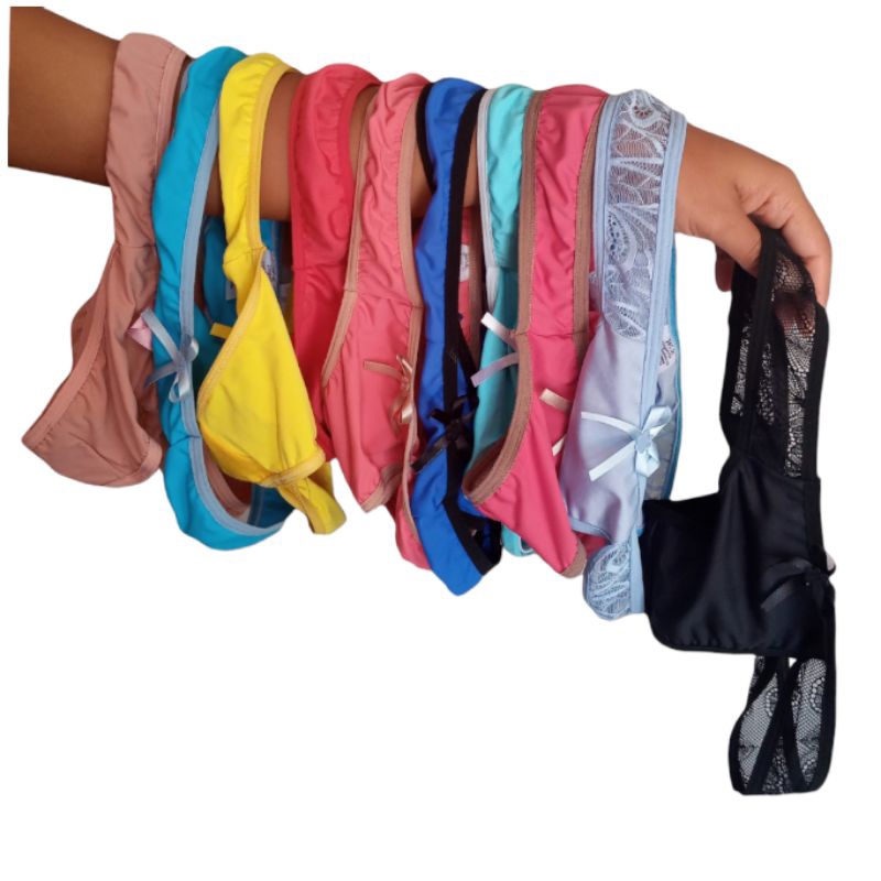 Calcinhas Kit Fio Dental Feminina String Tanguinha Sexy Renda Lingerie Shopee Brasil