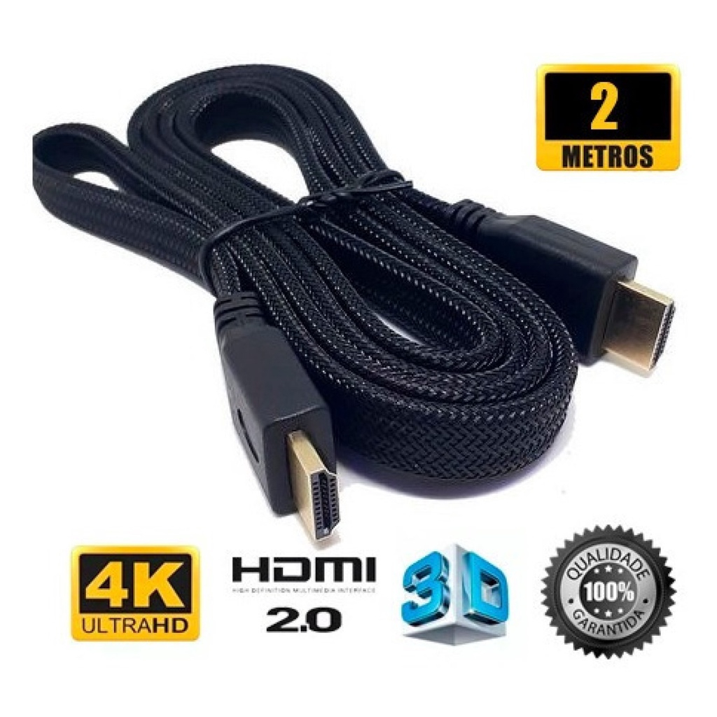 CABO HDMI ULTRA HD 3D 4K ALTA PERFORMANCE 2 METROS Shopee Brasil