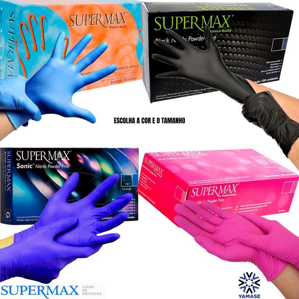 Luvas Descart Veis Nitr Licas Sem P Super Max Unidades Shopee Brasil