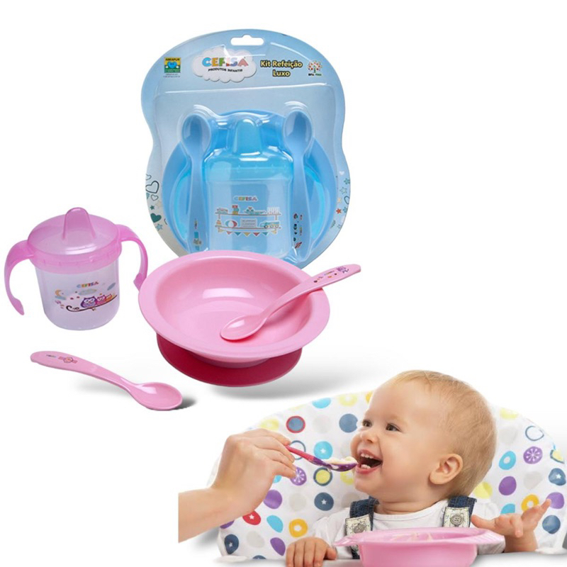 Kit Pratinho Infantil Bebe Prato Ventosa E Talheres BAMBINO BEBE