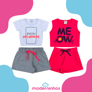 Kit Sortido Pe As De Roupas Infantil Menina Blusas Shorts