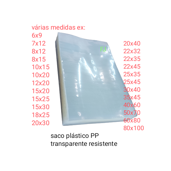 saco saquinho embalagem plástico pp transparente incolor reforçado 1kg