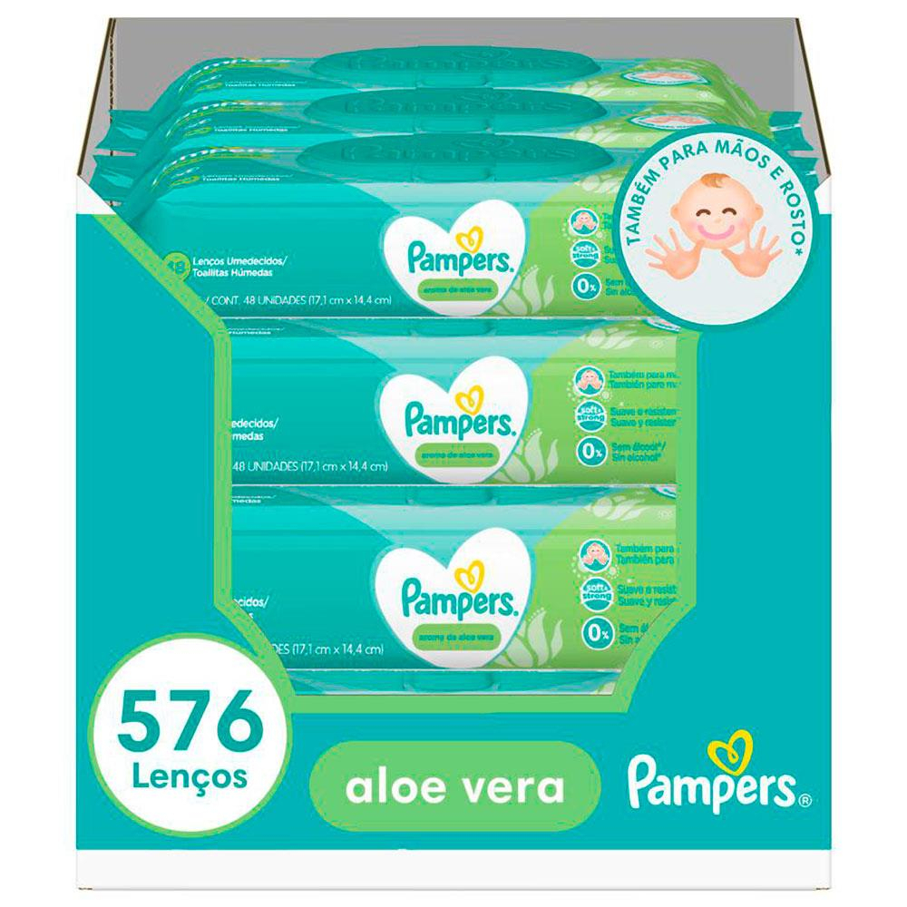 Kit Len O Umedecido Pampers Aloe Vera Len Os Pacotes