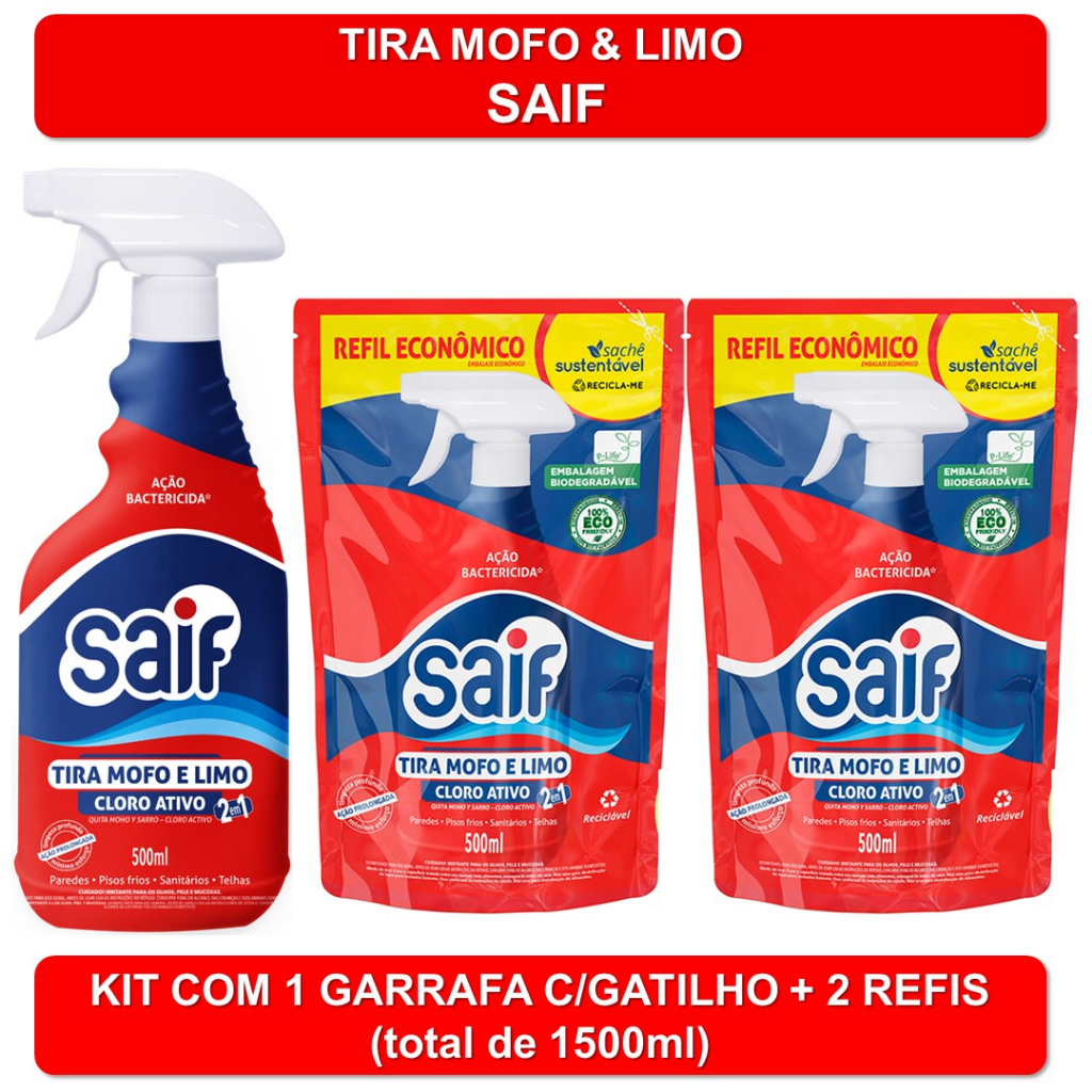 Kit Tira Mofo E Limo Saif Gatilho Ml Saches Ml Shopee