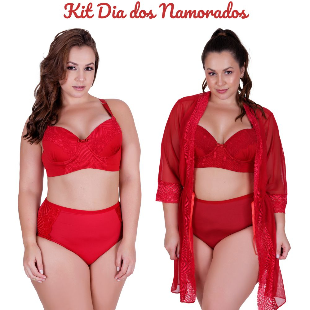 Kit Dia Dos Namorados Hobby E Conjunto De Lingerie Plus Size