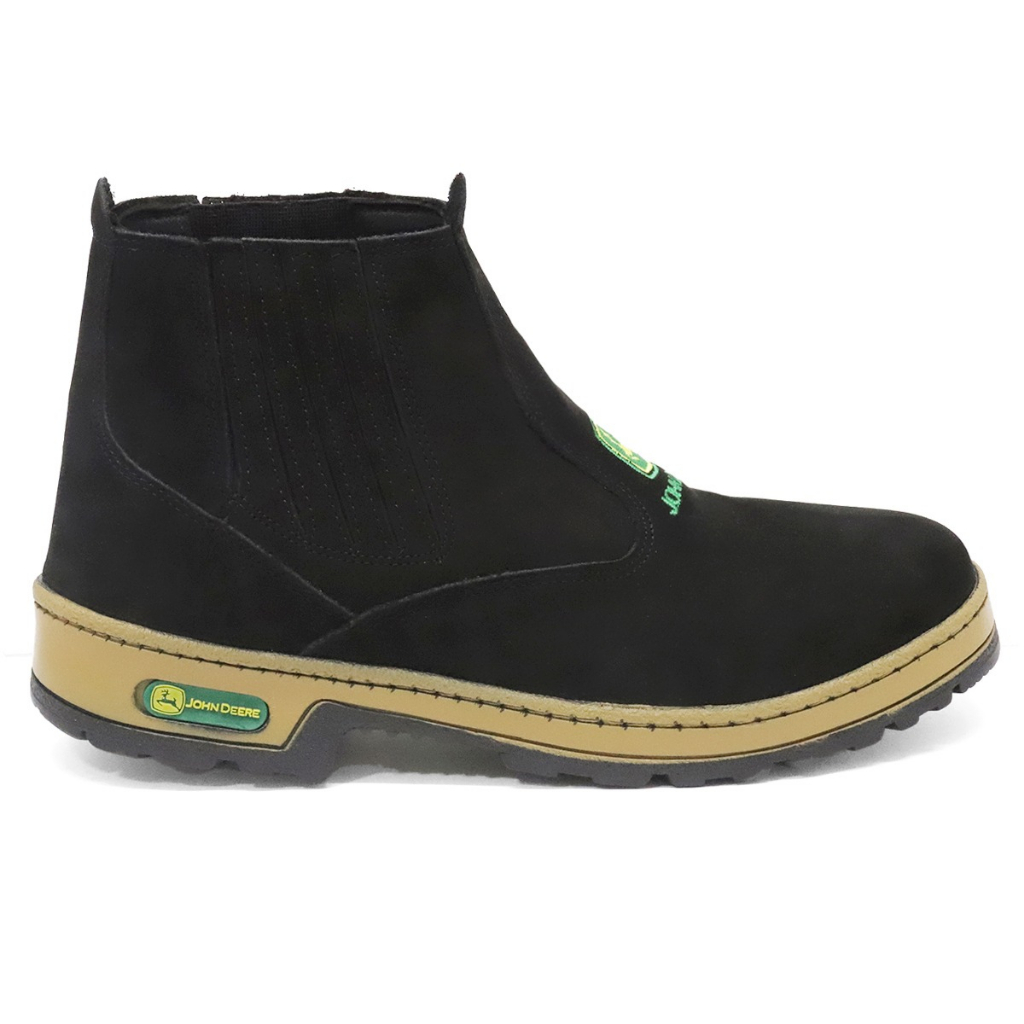 Botina John Deere Bota Preta Couro Original Legitimo Nobuck Trabalho