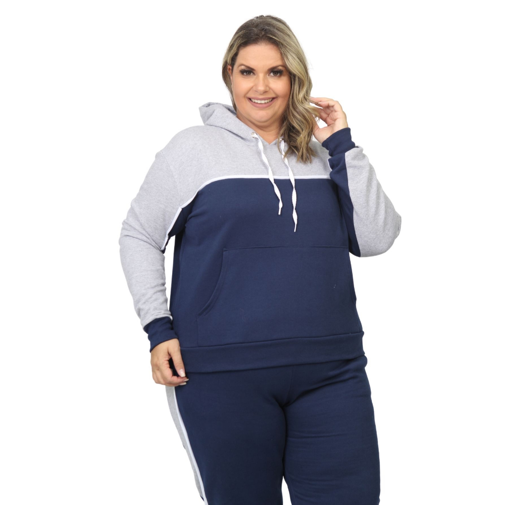 Conjunto Moletom Flanelado Feminino Plus Size Tendencia Shopee Brasil