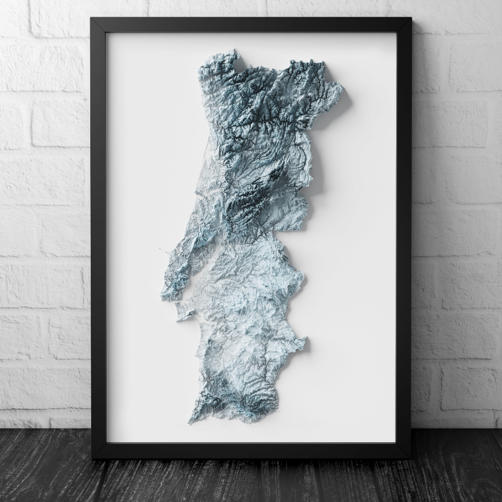 Mapa Relevo Art Stico Portugal Europa Moldura N O Inclusa Shopee