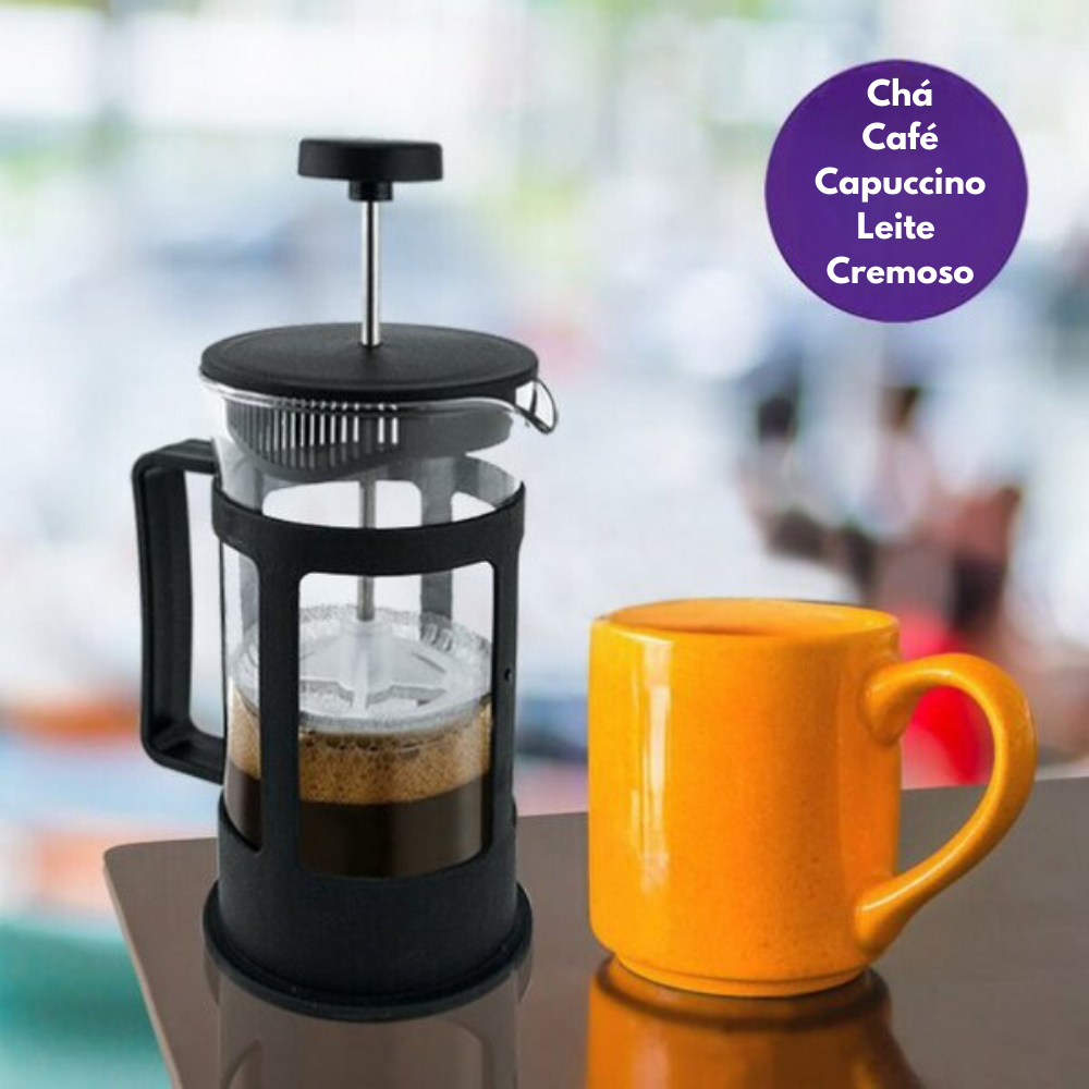 Cafeteira Prensa Francesa Cremeira Café Leite Chá 600ml 350ml Shopee