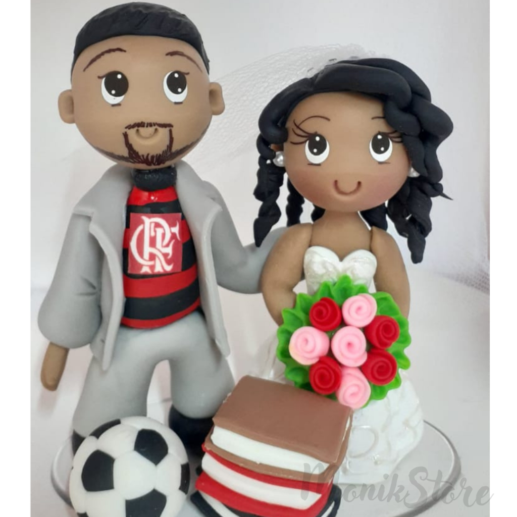 Topo De Bolo Casamento Personalizado Novinhos Noivos Em Biscuit Festa