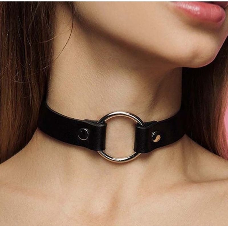 Gargantilha Choker Argola Punk Rock Regulável Fivela Shopee Brasil