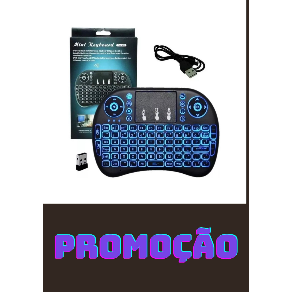 Mini Teclado Keyboard Controle Sem Fio Wireless Para Tv Box Smart Tv