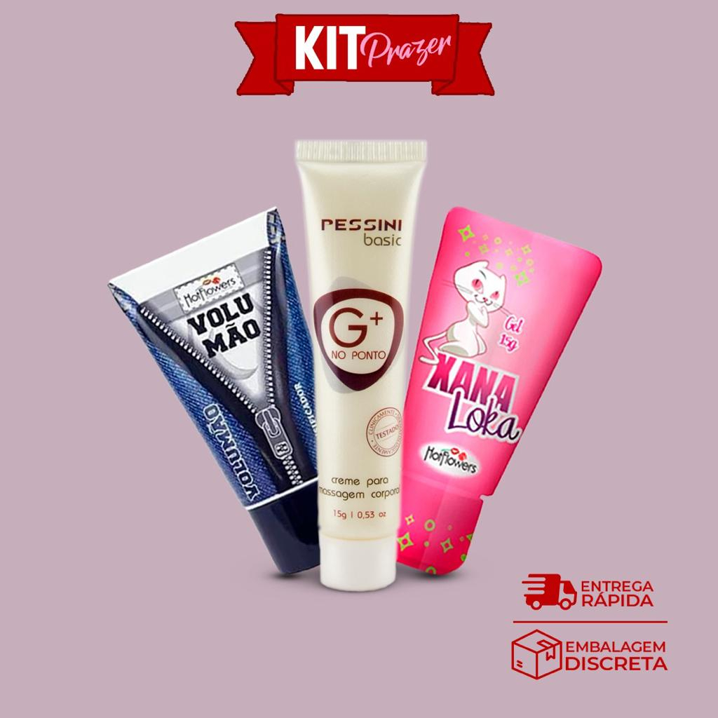 Kit Lubrificantes Xana Loka Gel Excitante Feminino Gel Volum O