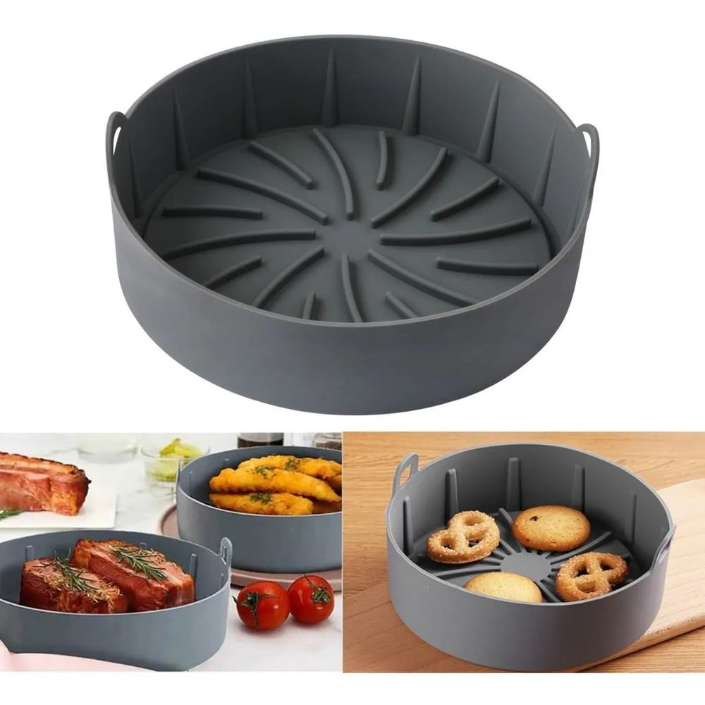 Bandeja Forma Cesto De Silicone P AirFryer Forno Fritadeira Shopee