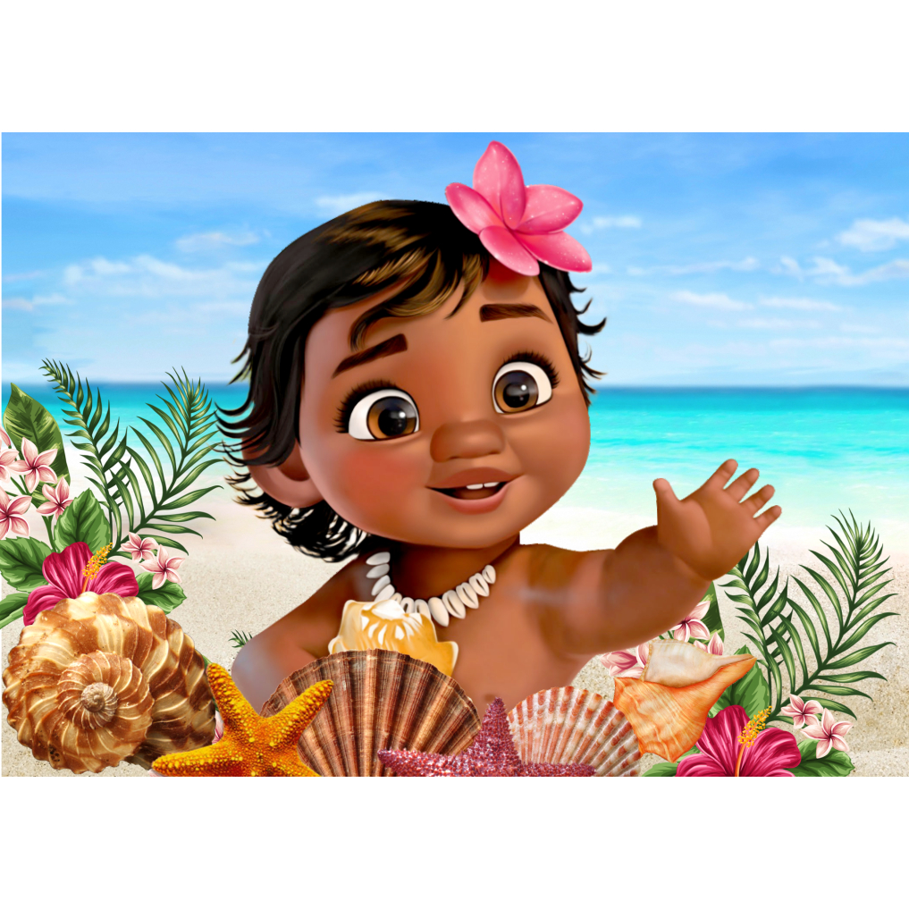 Painel Retangular Moana Em Tecido Sublimado 3 X 1 5 Efeito 3D Shopee