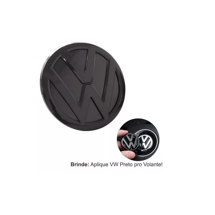 Emblemas Vw Grade Preto Black Piano Novo Polo Virtus T Cross Shopee