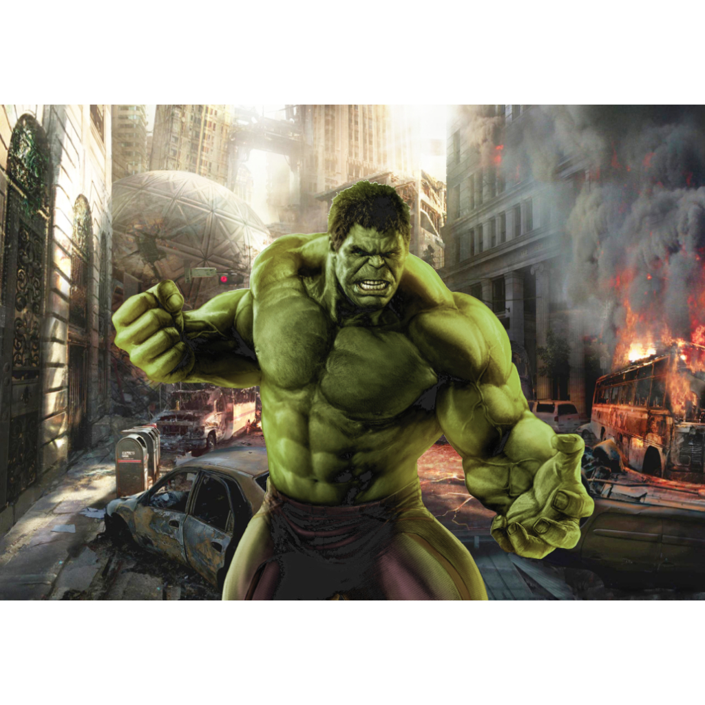 Painel Retangular Hulk 2 0 X 1 5 Em Tecido Sublimado Efeito 3D Shopee