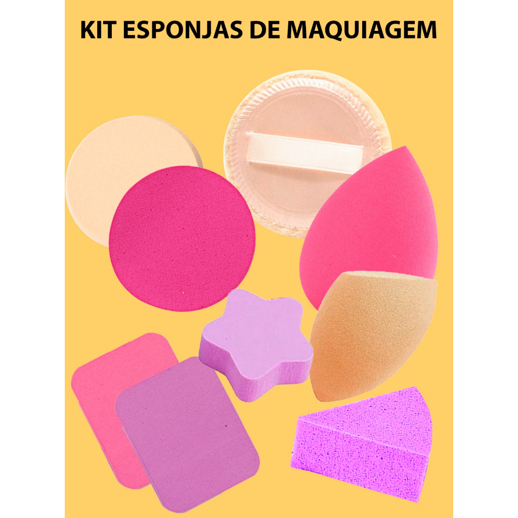 Kit De Esponja Para Maquiagem Base Corretivo Diversos Tamanhos E