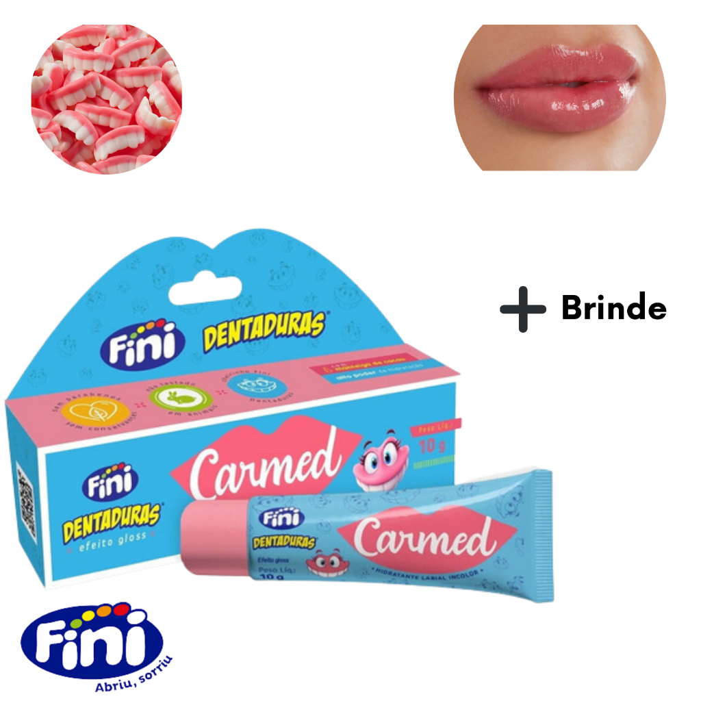 Carmed Fini Dentadura Banana Beijos Hidratante Labial Sabor 10g