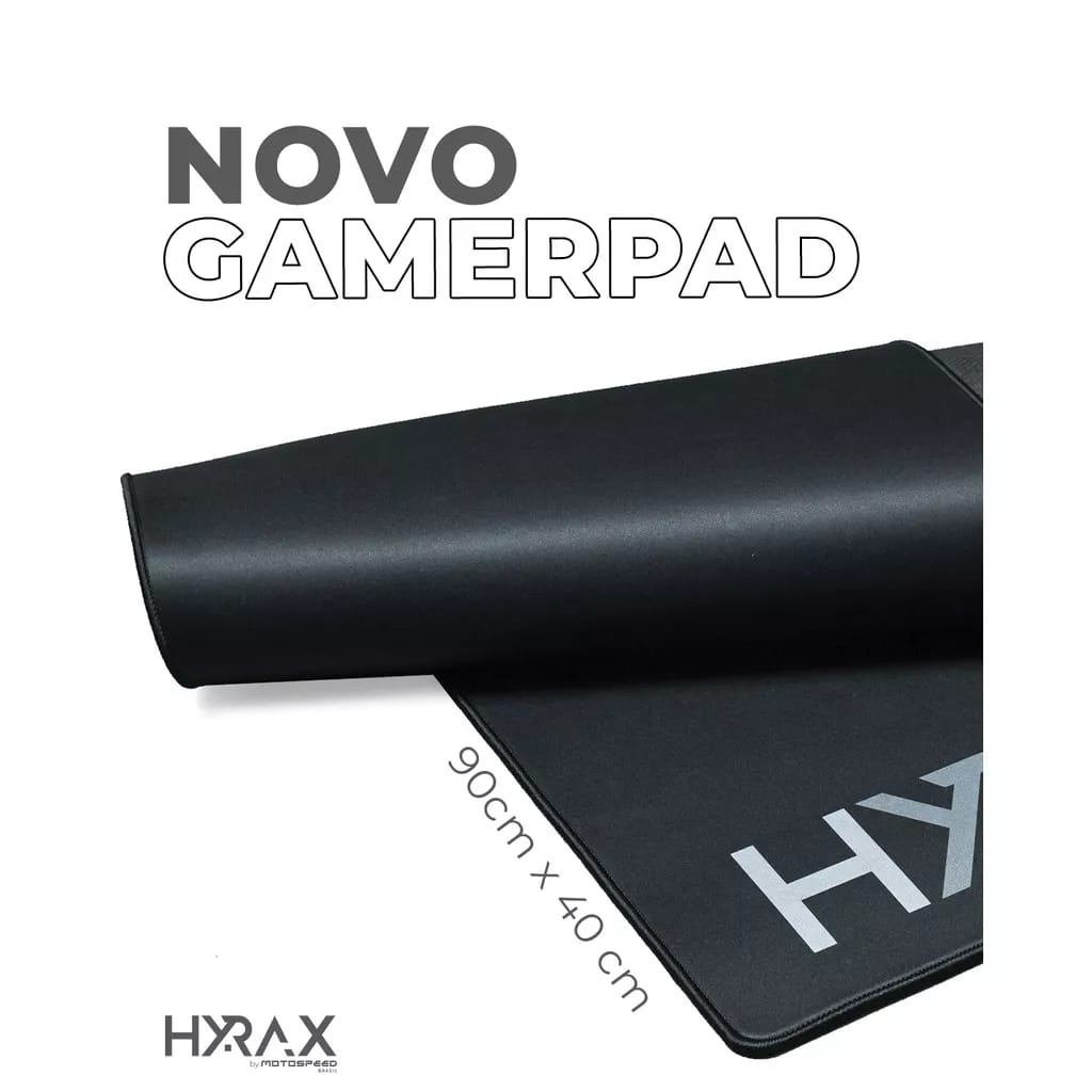 Mousepad Gamer Hyrax Speed X X Mm Borda Costurada Preto