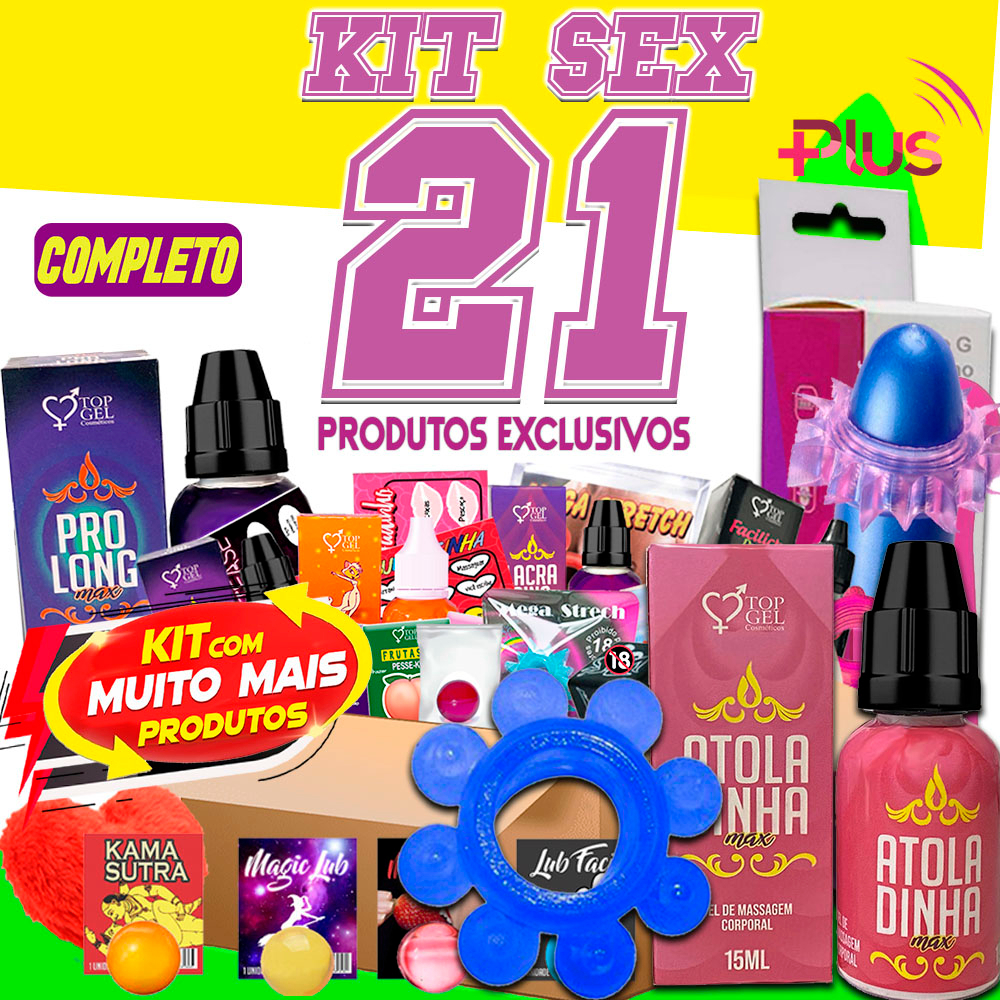 Kit Sex Shop 21 Produtos Eróticos Da Topgel Sexy Shop e