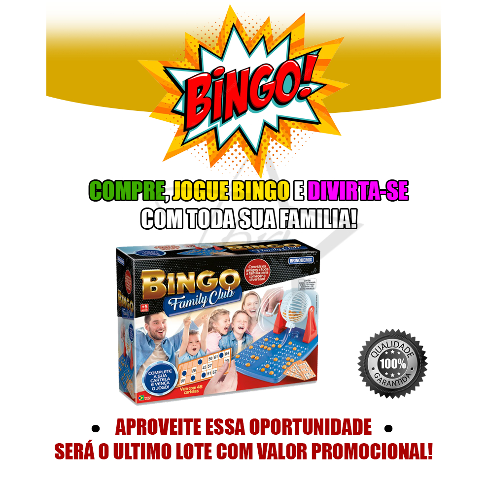 BRINQUEDO JOGO DE BINGO 48 CARTELAS 90 BOLINHAS INFANTIL GLOBO