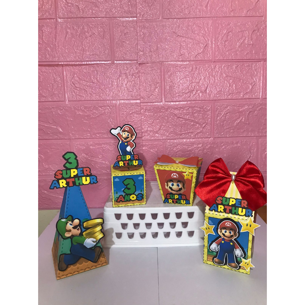 Kit Mario Bros Lembrancinhas Personalizadas Caixinhas Para Festas