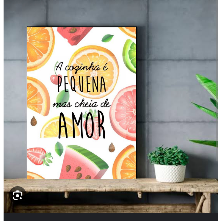 Quadro Decorativo Frases A Cozinha E Pequena Mais Cheia De Amor 20x30