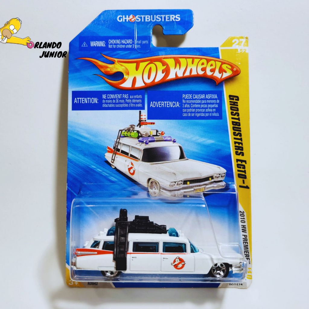 Caça Fantasmas Ghostbusters Ecto 1 Hot Wheels Carrinho Miniatura Mainline Primeira Edição 2010