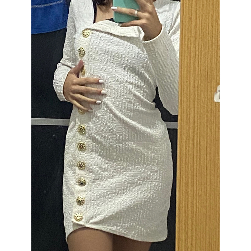 Vestido Branco Manga Longa Shopee Brasil