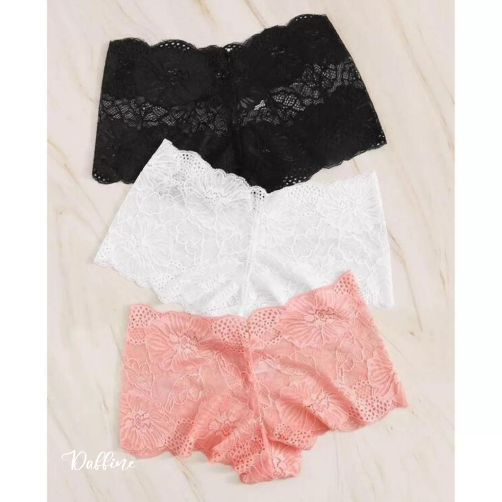 5 Caleçon Lingerie Calcinha Renda Revenda Feminino Calesson Shortinho