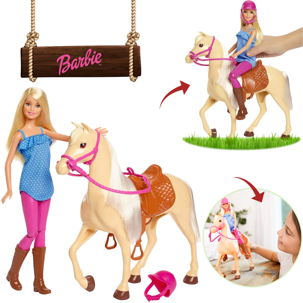 Boneca Barbie Aventura Cavalo Da Fazenda Acessorios Shopee Brasil