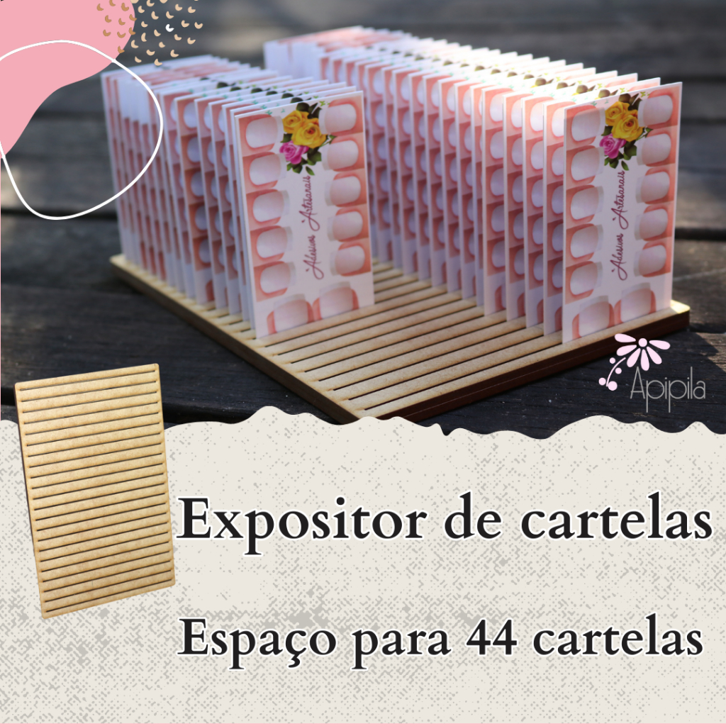 Expositor de Cartelas Para Unha Cartão de visita Apipila Shopee