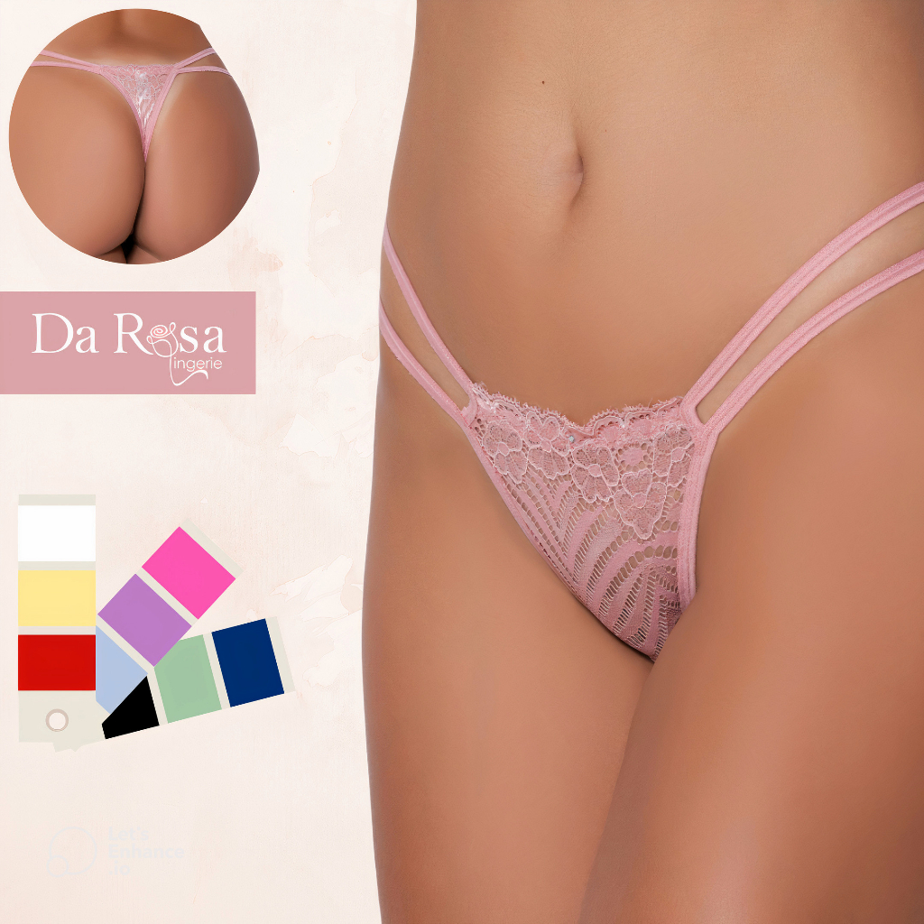 Calcinha Fio Dental Sensual Tira Dupla Lingerie De Renda Cor