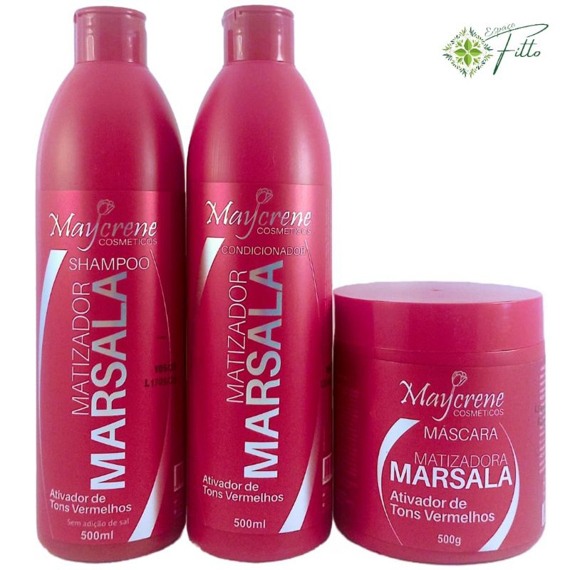 Kit Matizador Marsala Vermelhos Maycrene Shamp Cond M Sc Shopee